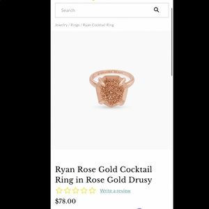 Ryan Rose Gold Cocktail Ring in Rose Gold Drusy